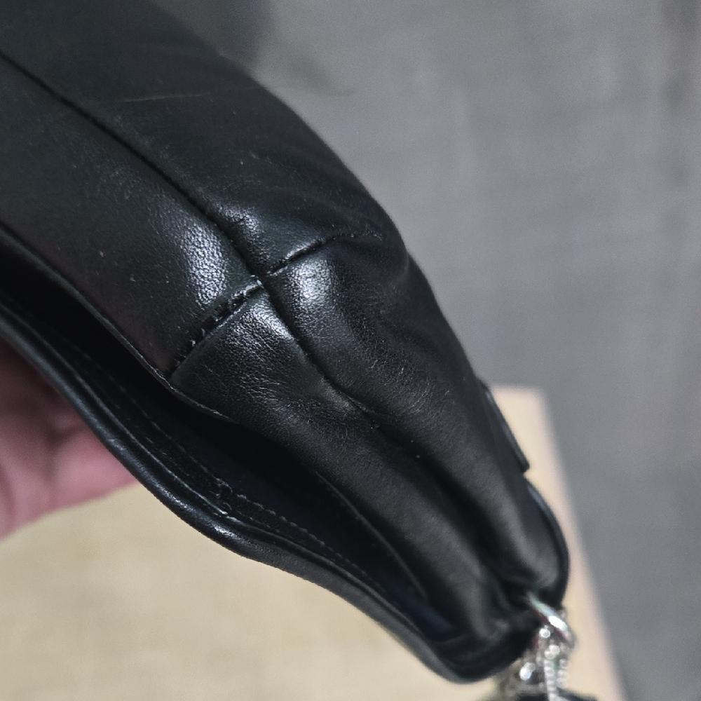 Coach Black Leather Wristlet Clutch with Turnlock - Picture 6 of 11